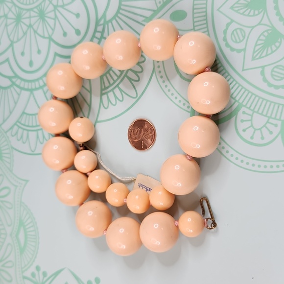 Vintage Signed Kenneth Lane Peach Necklace - Picture 5 of 6